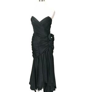 Vintage Lillie Ruben Black Strapless Evening Dress